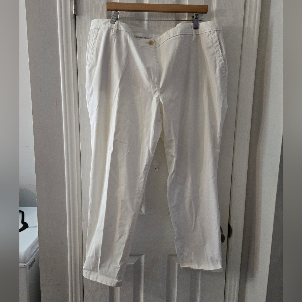 Talbots White Ankle Cropped Pants Relaxed Fit